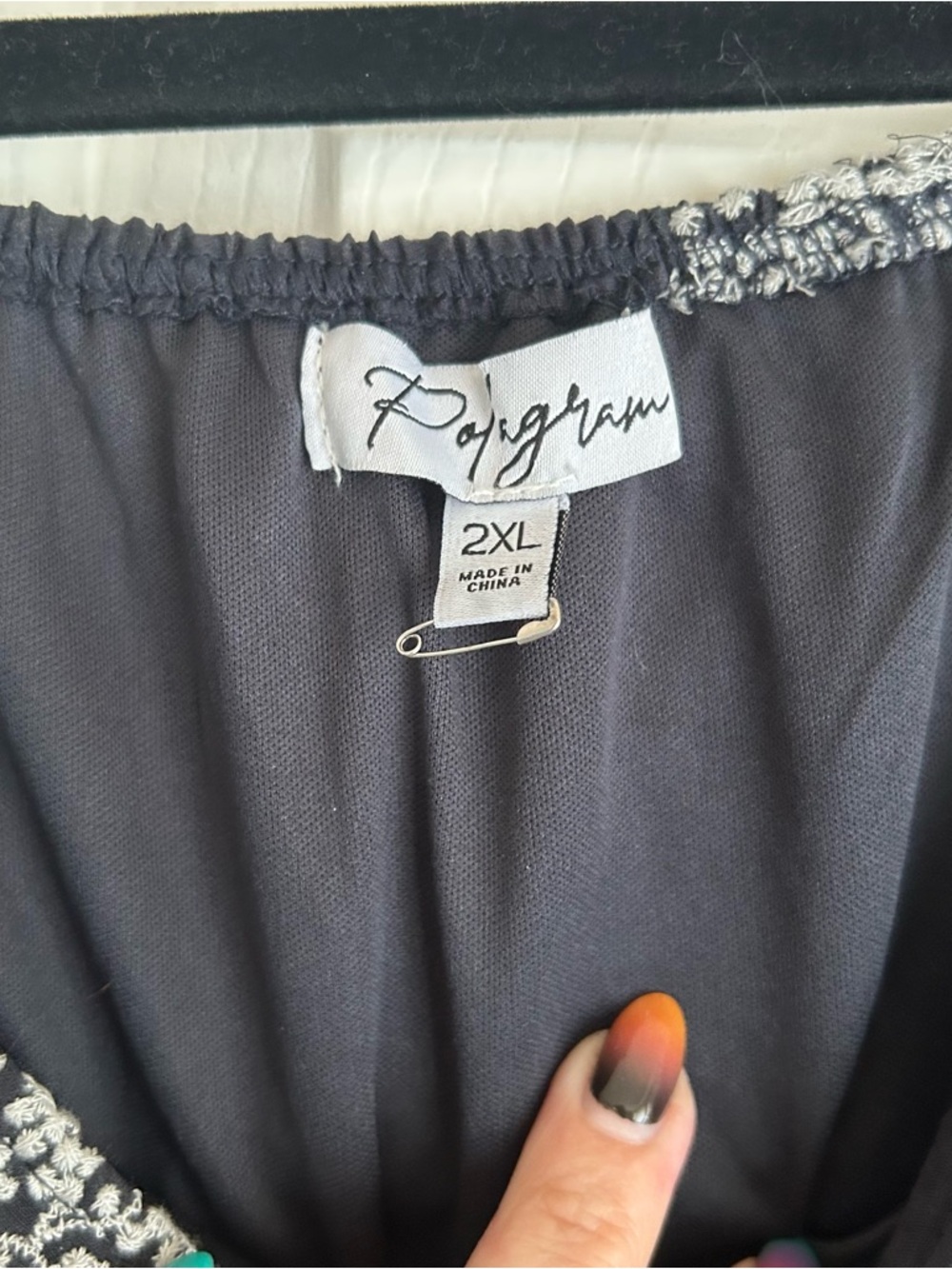 Polagram black maxi dress with white flowers size 2x nwt - Picture 3 of 4